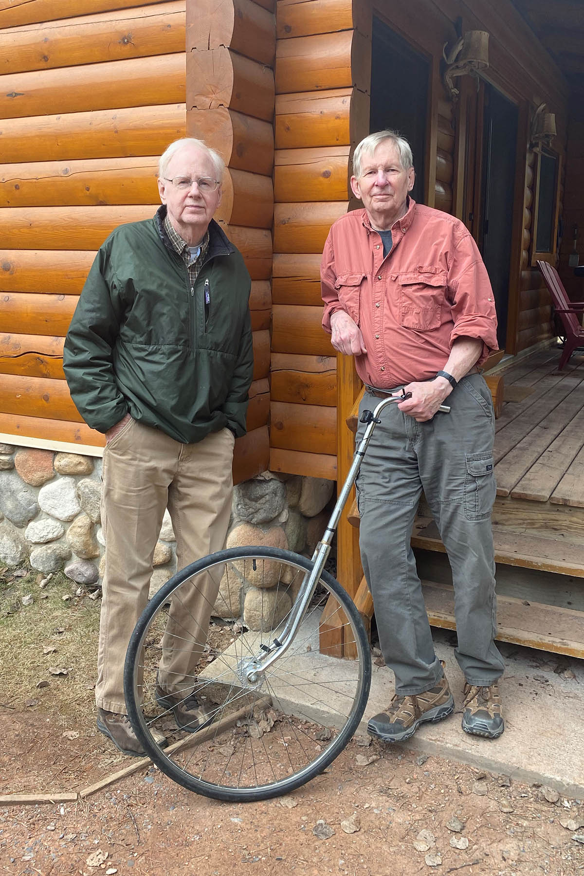 Bart Robinson and Brian Patton with trail wheel